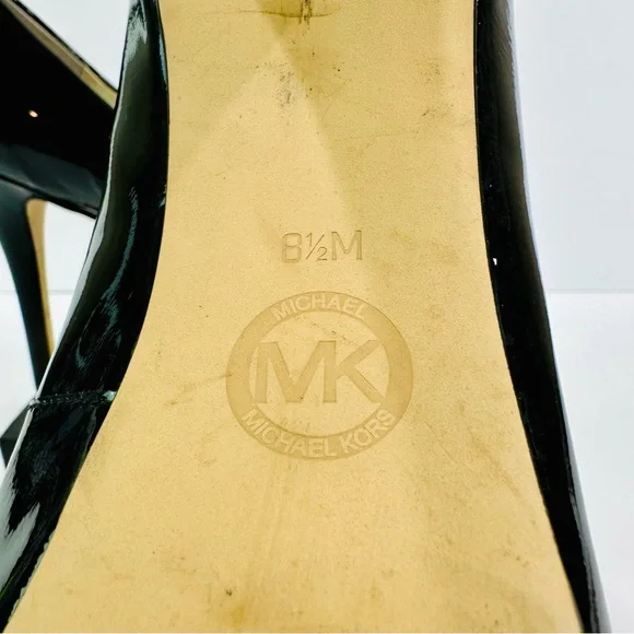 MICHAEL KORS IONNA BLACK SIZE 8 1/2 PATENT LEATHER 4โ HEELS GREAT CONDITION - Picture 8 of 8